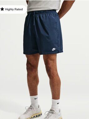 NEW Nike Club Men's Woven Flow Shorts 6" inseam Size 2XL Blue/Navy Original Logo